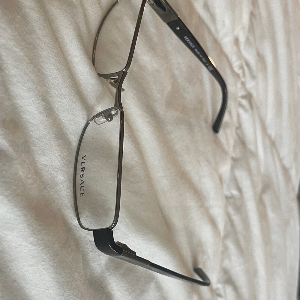 Versace Black and Silver Frame Glasses